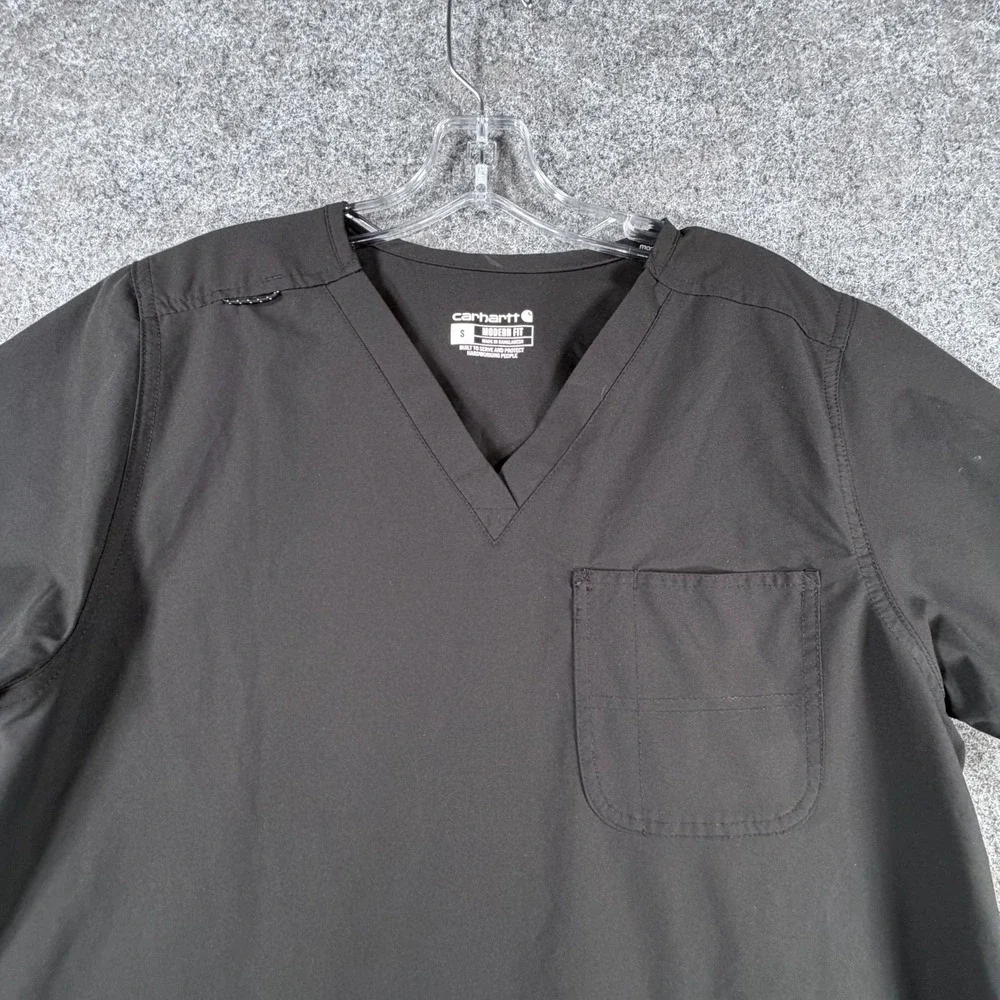 Carhartt Force Essentials V-Neck 6-Pocket Scrub Top Unisex S Black‎ Modern Fit